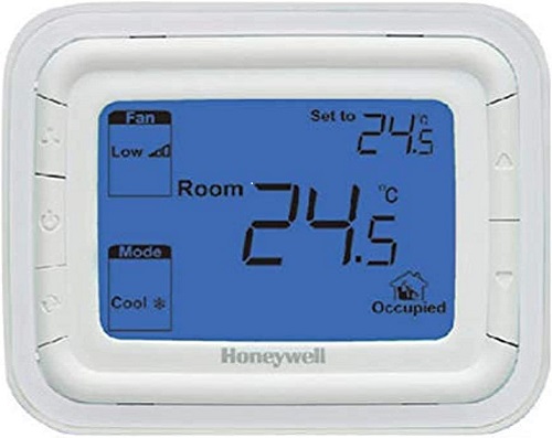 T6861H2WB Honeywell Home Halo Series FCU On/Off Thermostat Horizontal Blue Backlight