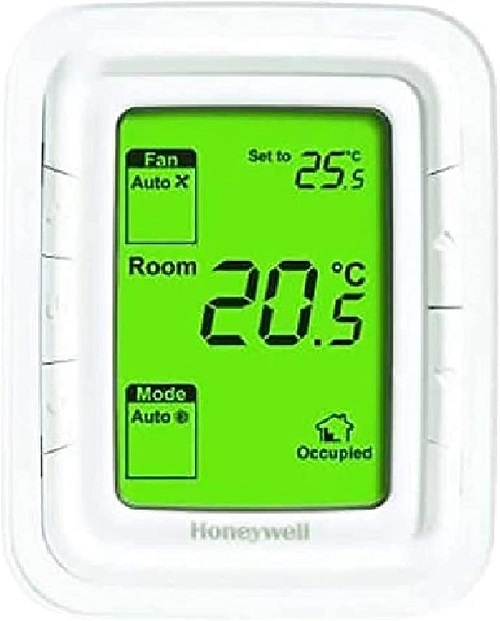 T6862V2WG Honeywell Home Halo Series FCU Programmable Thermostat Vertical Green Backlight